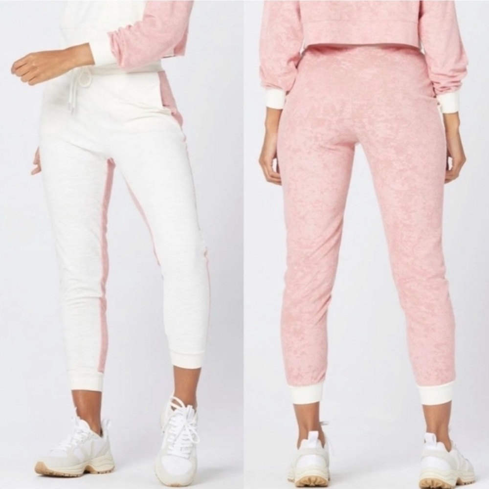 L*Space Back At It Pants Primrose Cream Velour Loungewear Jogger Athleisure Cozy